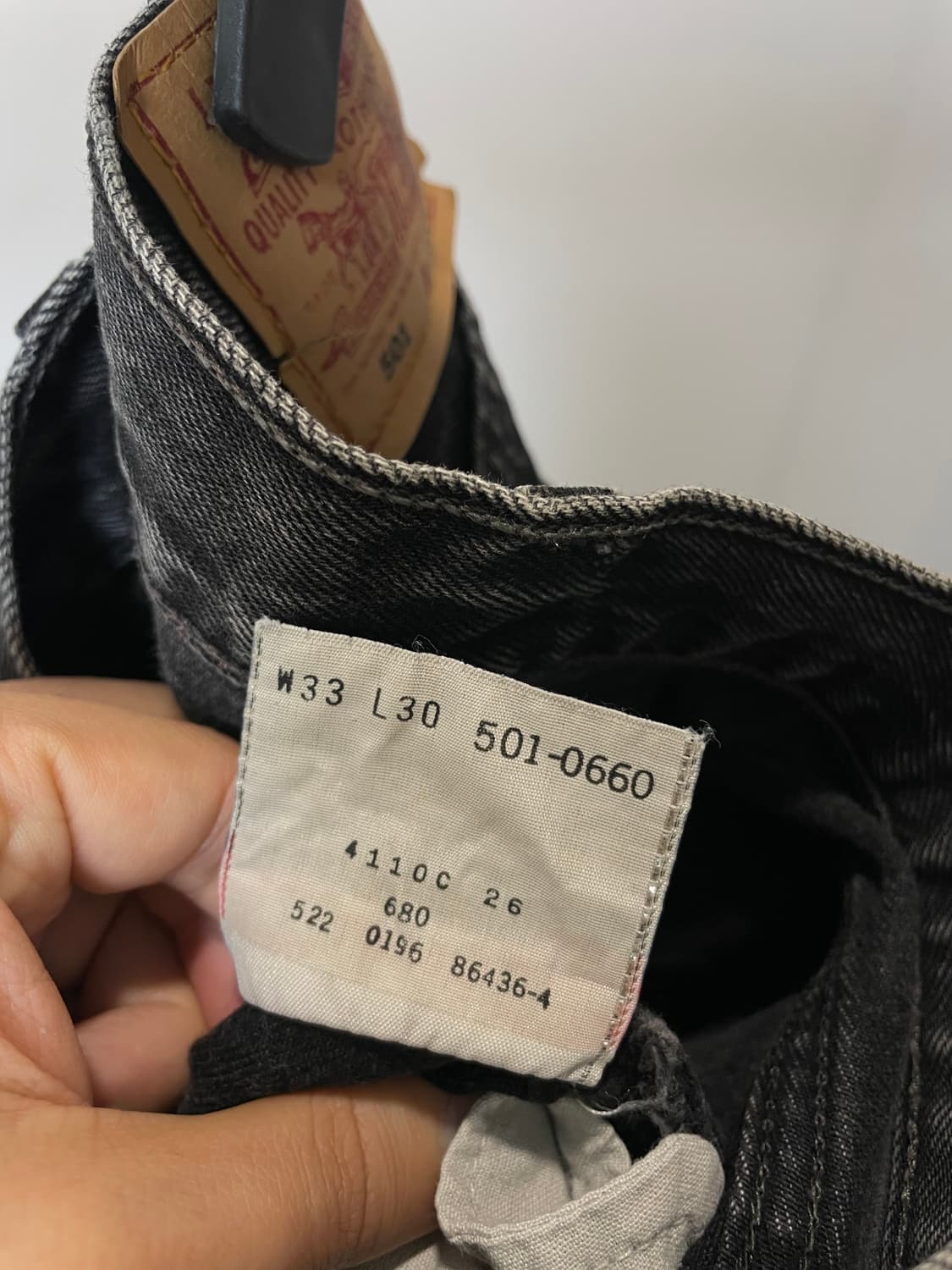 (30) 90s USA 리바이스501 흑청 데님팬츠 상품이미지9