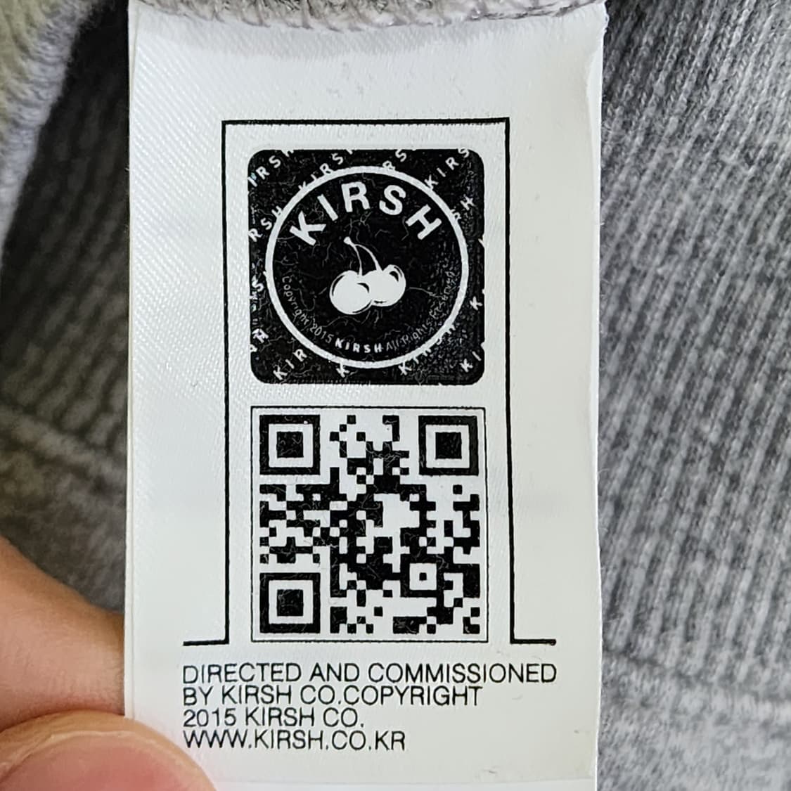 [1] KIRSH 체리 로고 후드티 (그레이) 상품이미지5