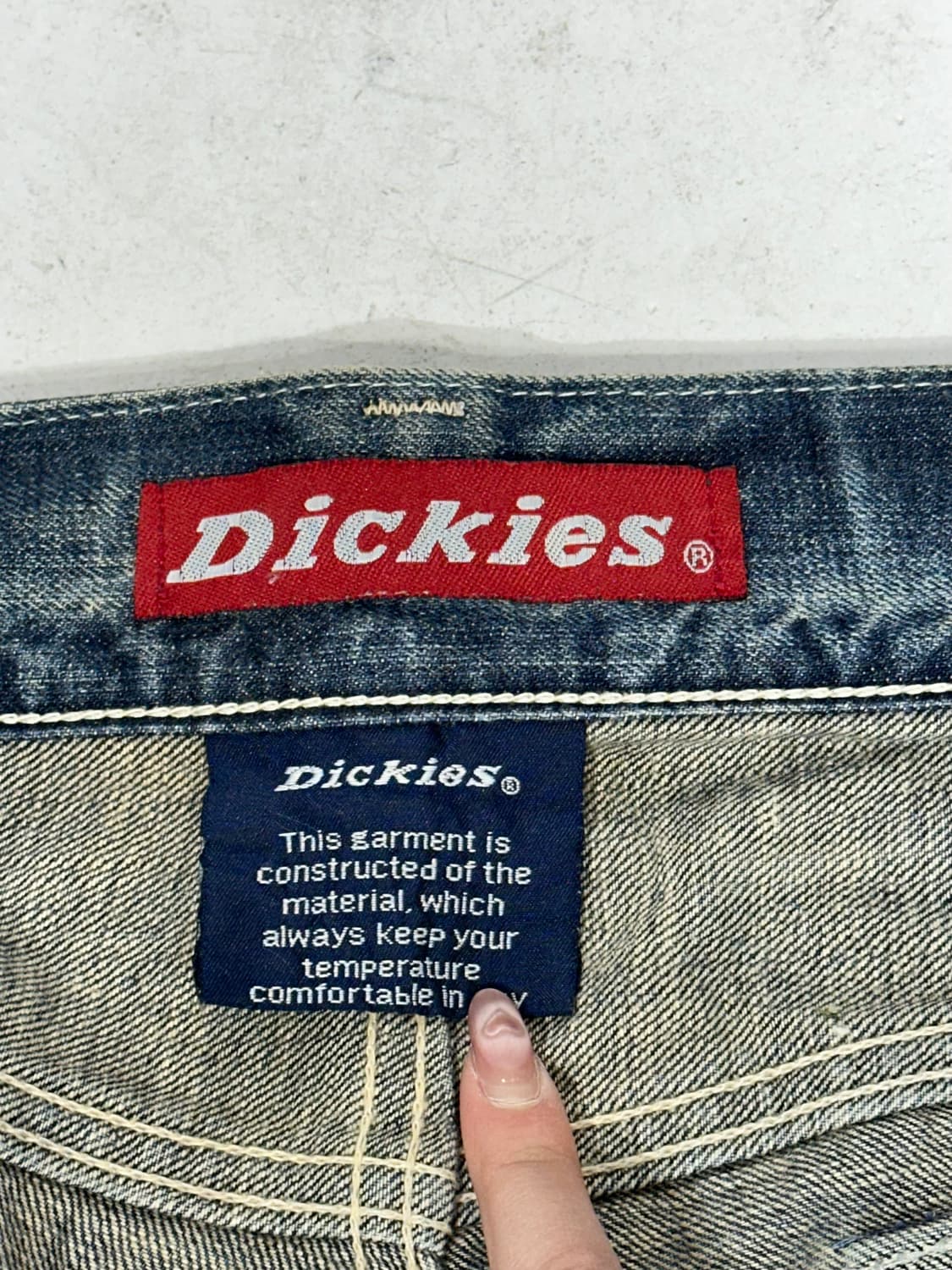 디키즈 진청 포켓 포인트 와이드 워크 팬츠 데님 청바지  상품이미지7