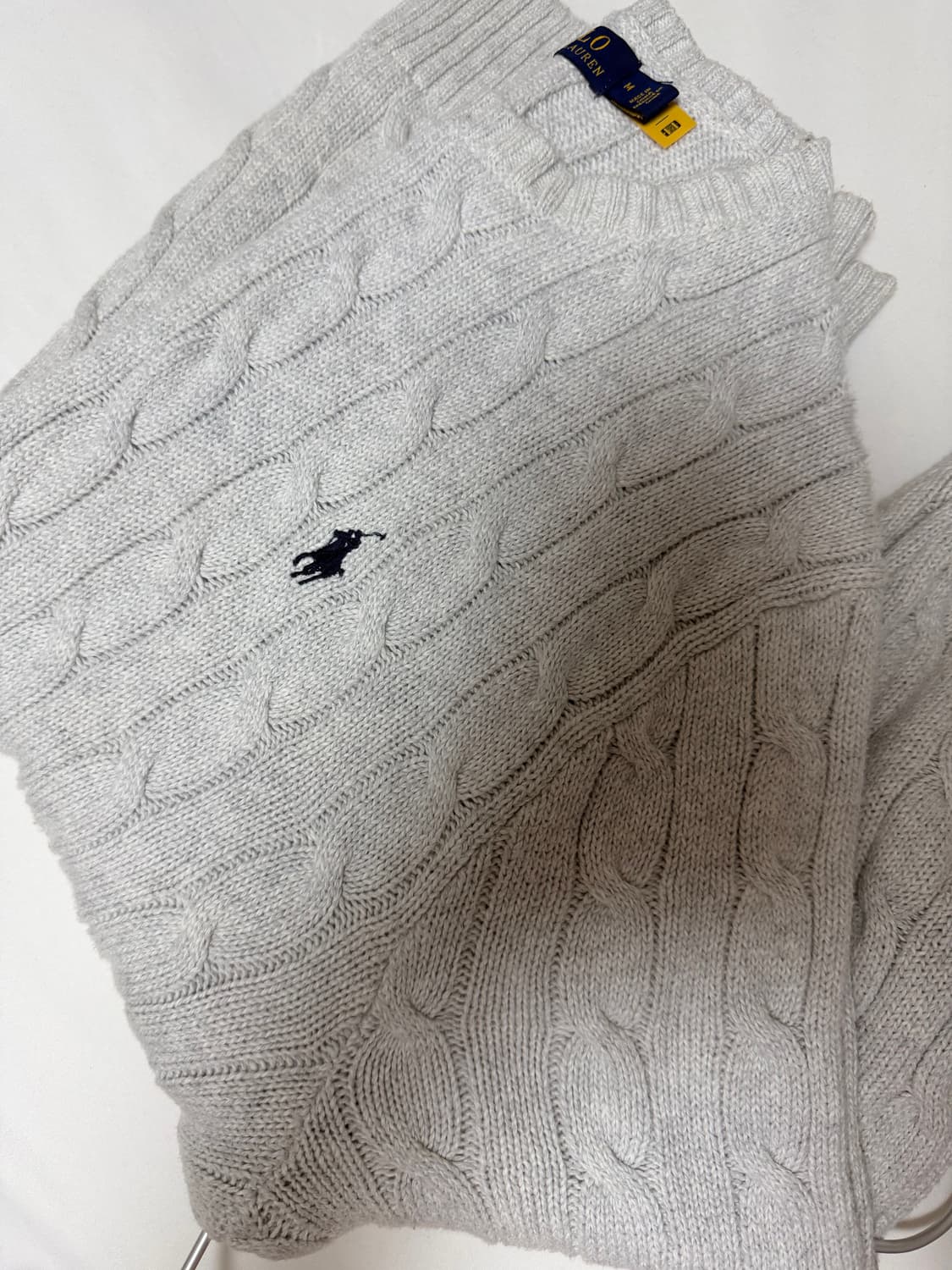 폴로 랄프로렌 그레이 케이블 니트 상품이미지1