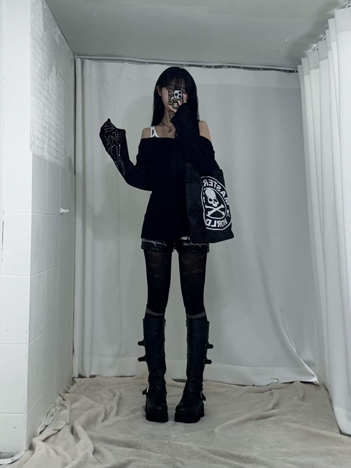 할리데이비슨 무채색 데일리 펑크 와투케 코디세트 상품이미지2
