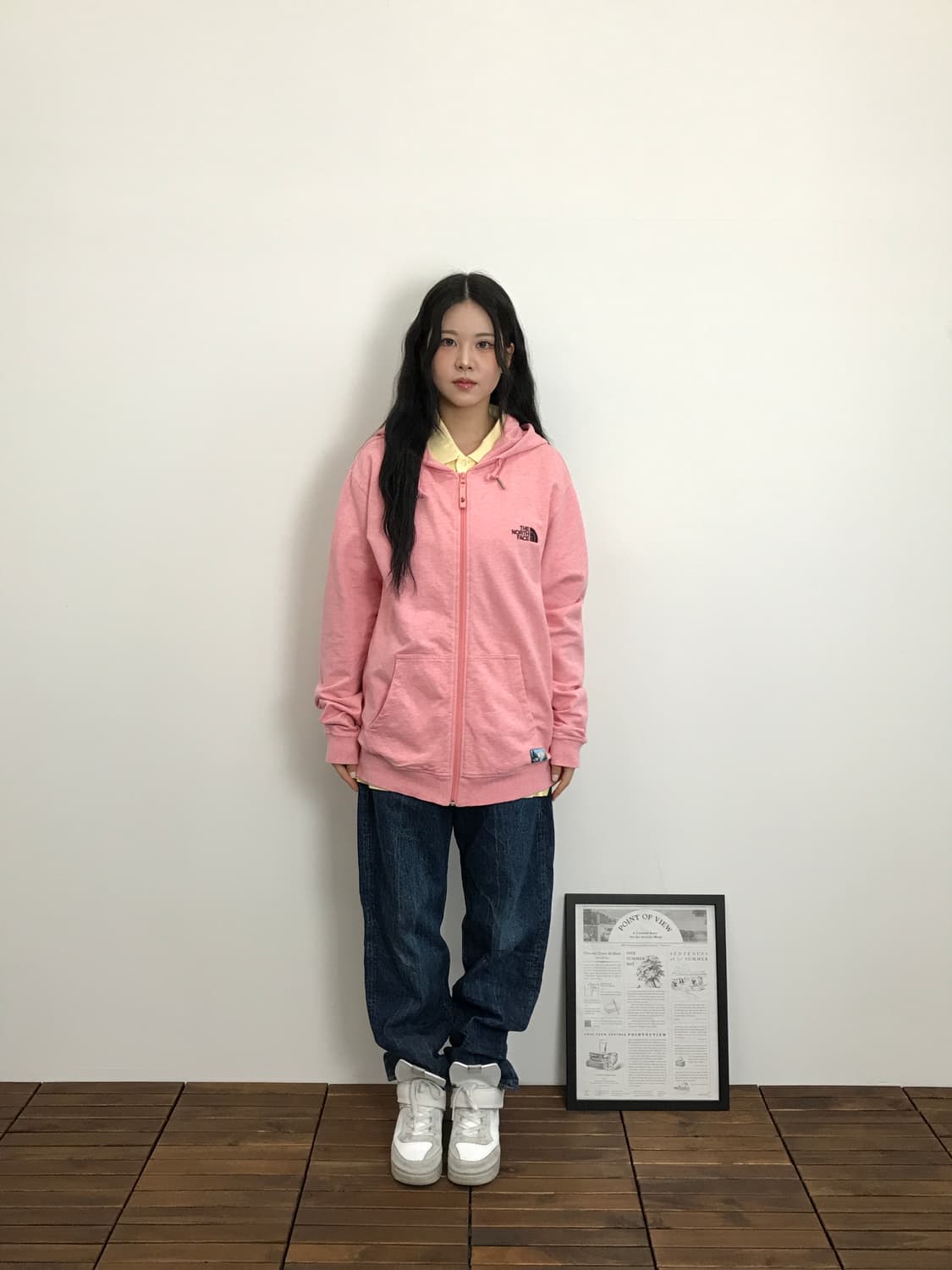 The North Face Pink Zip Hoodie 상품이미지1