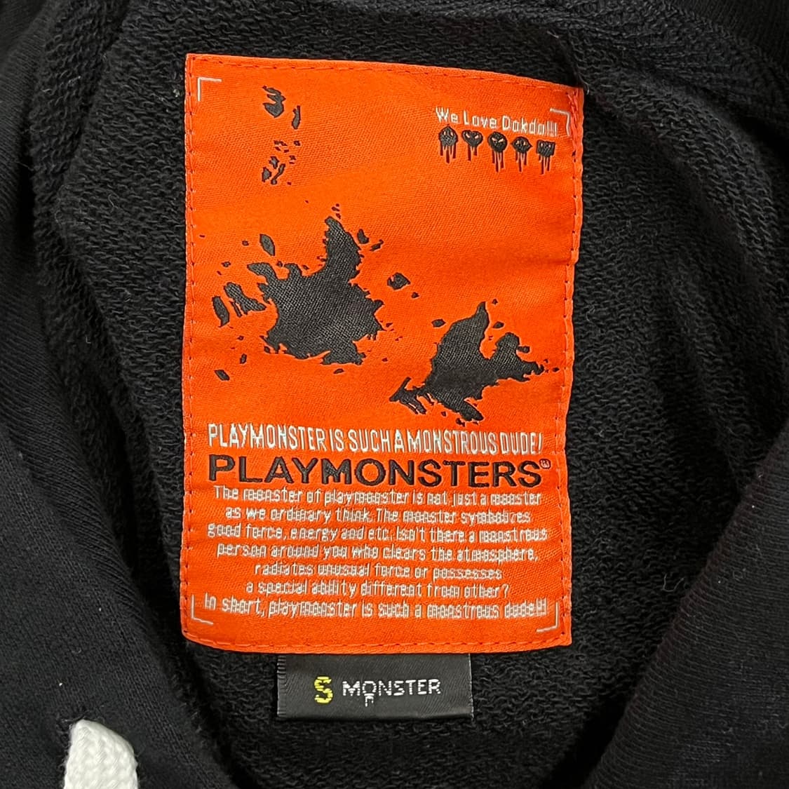 [정품/S] 플레이몬스터즈 하트 블랙 후드티 b17 상품이미지5