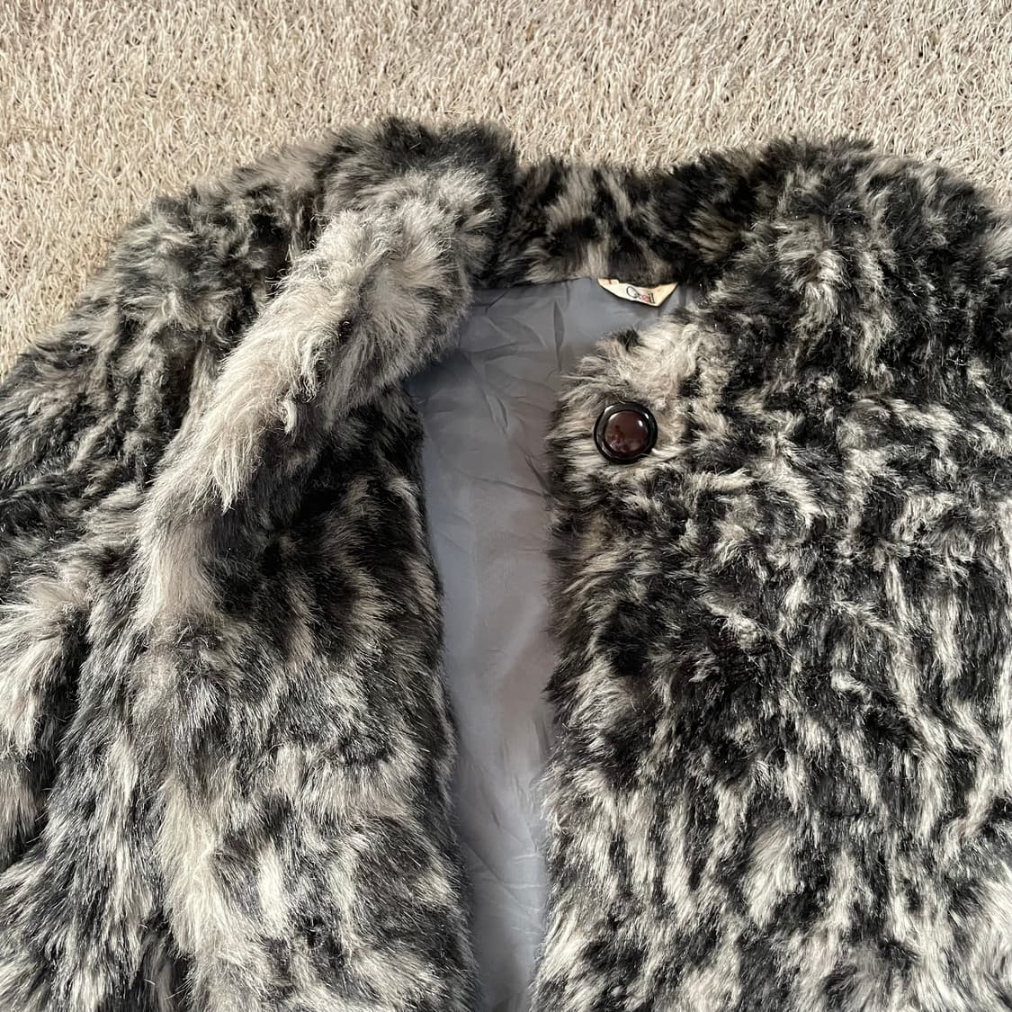 그레이 호피 레오파드 퍼자켓 갸루 상품이미지4