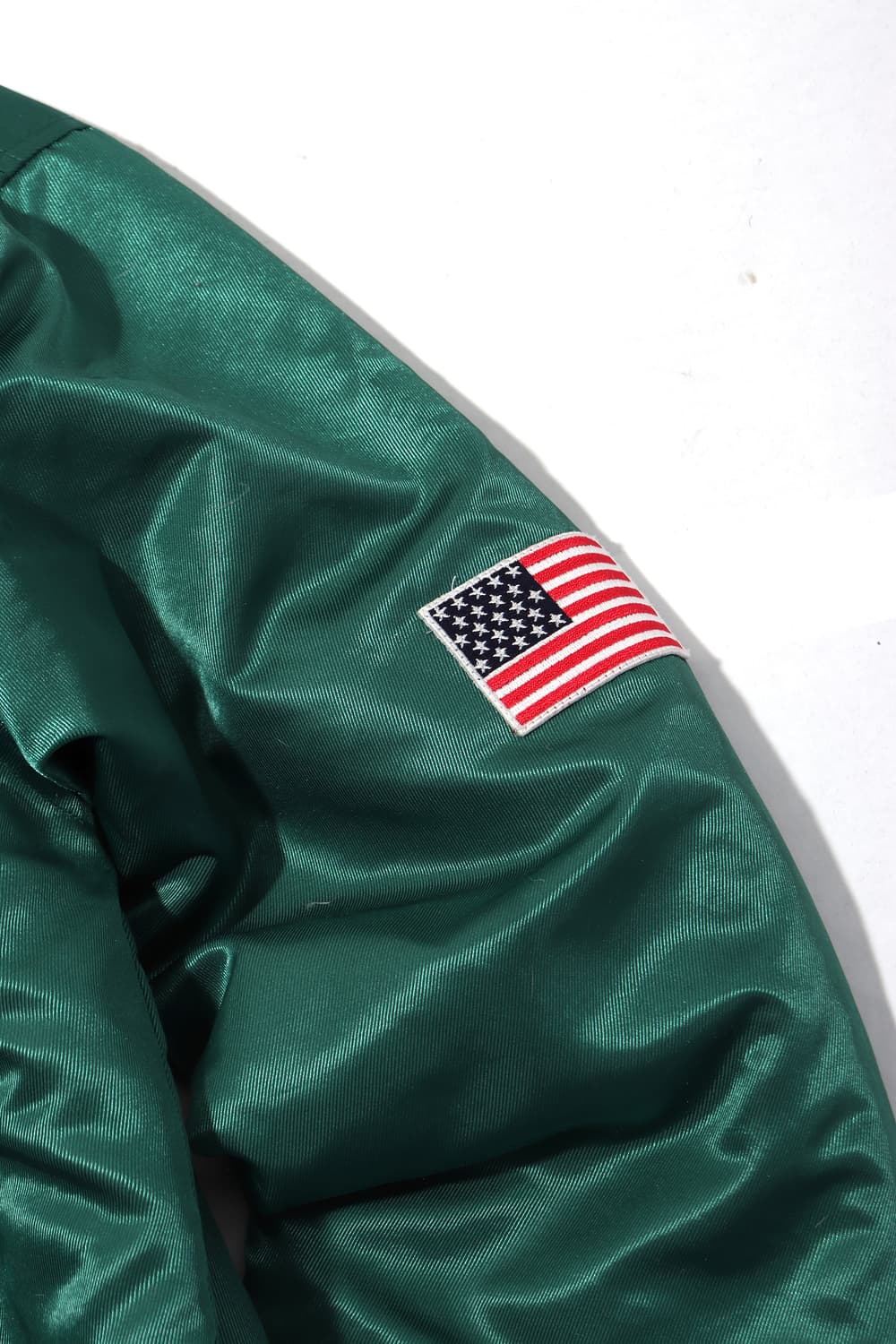 CHAMPION 헤리티지 그린 사틴 바시티 점퍼 size L 상품이미지6