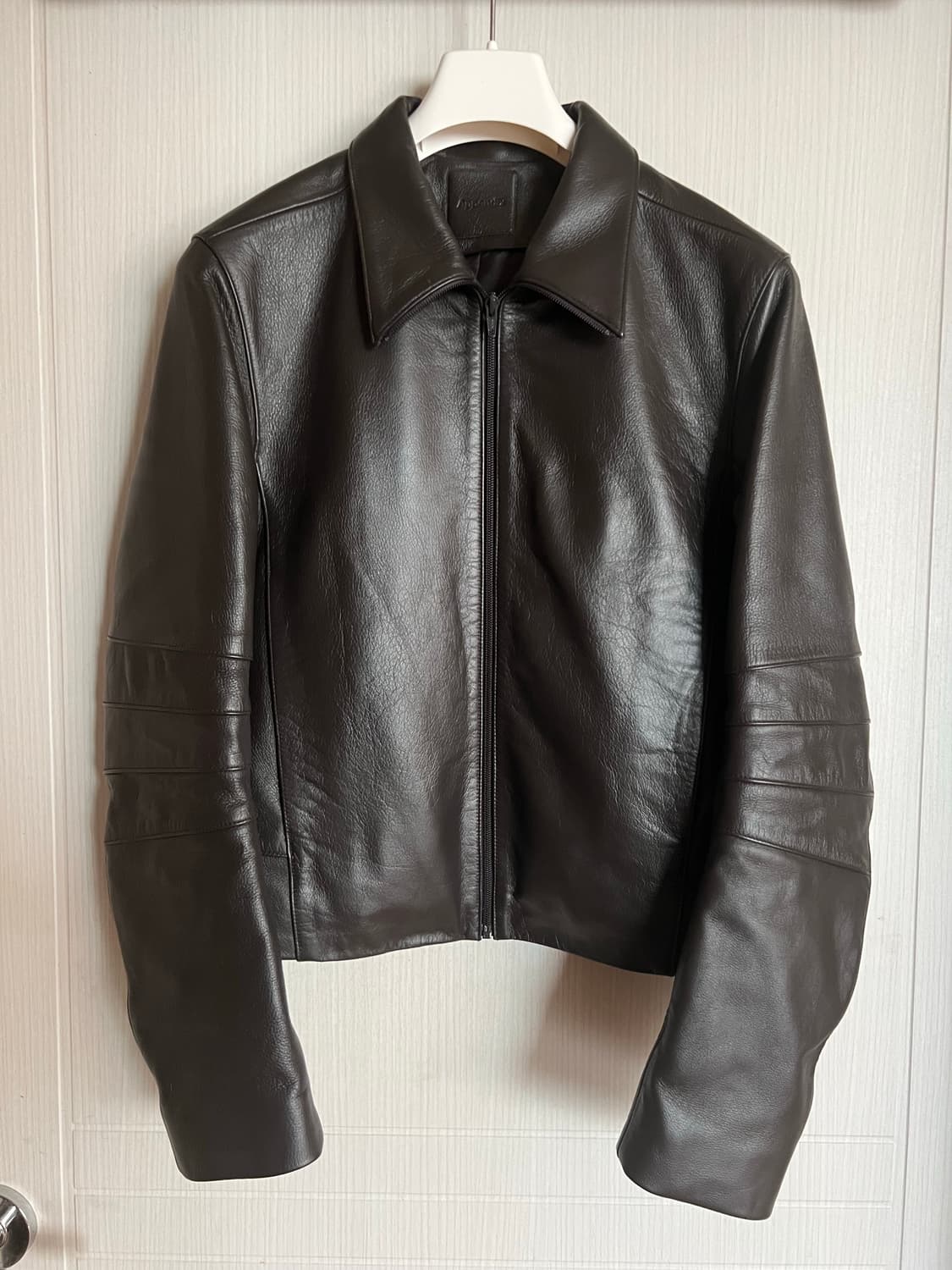 머듈 [014] 브라운 레더 자켓 상품이미지1