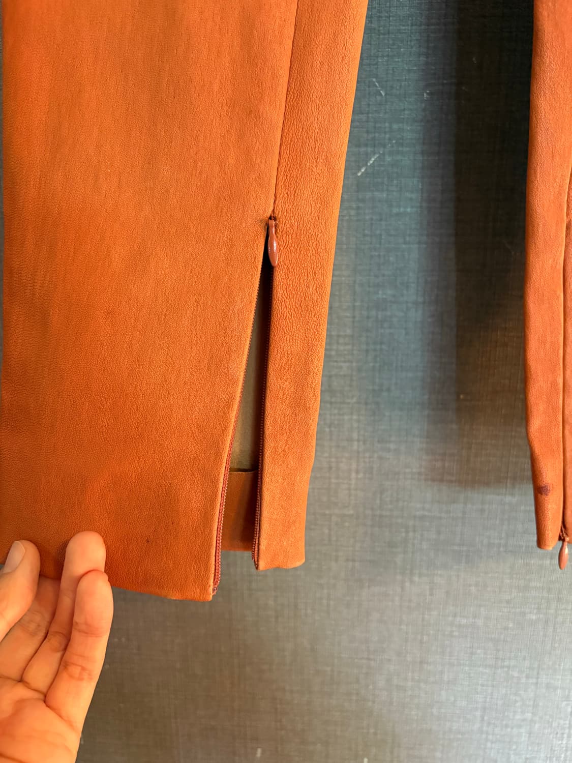 마르지엘라 레더 팬츠 오렌지 브라운 40 상품이미지5