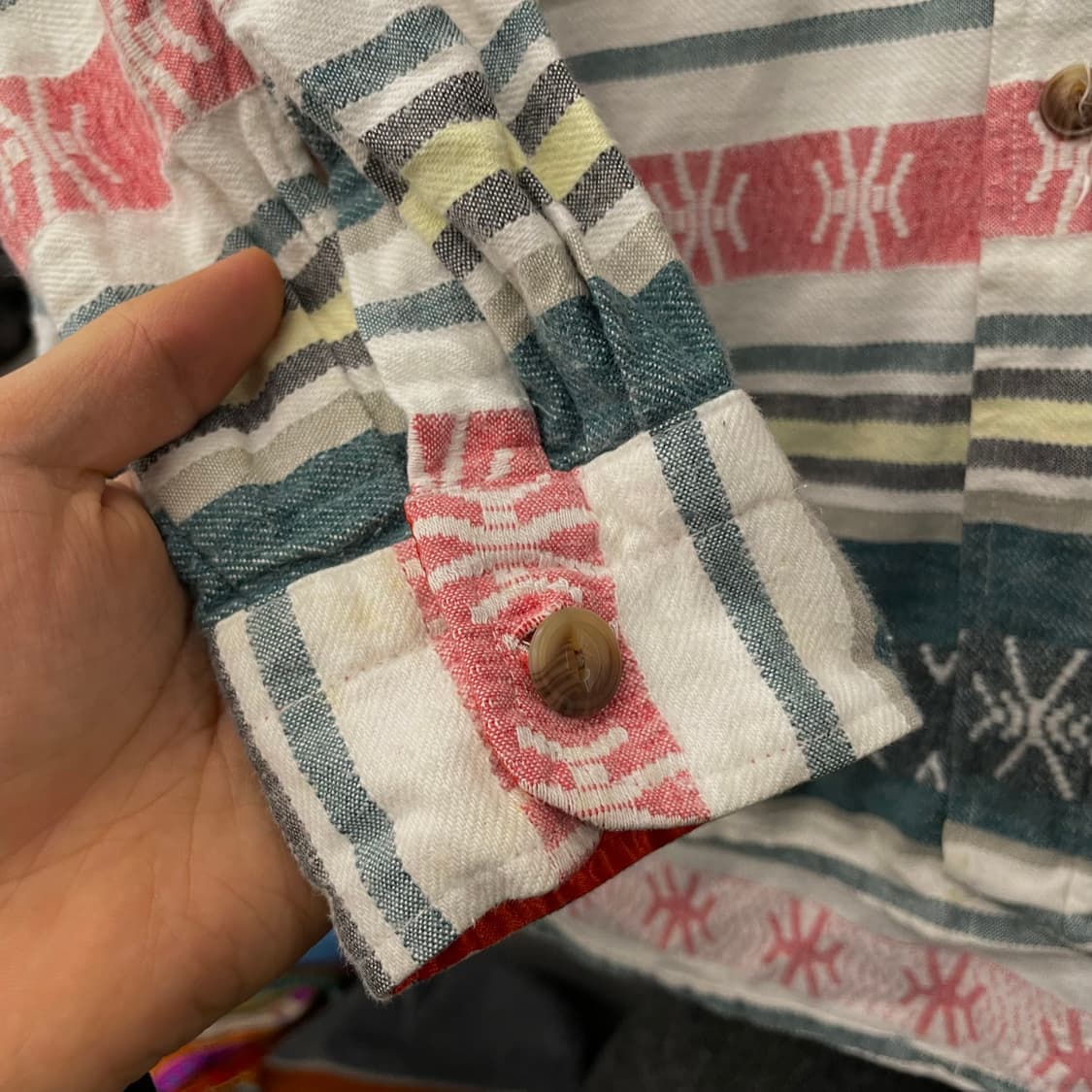 90s 안드레 레오 빈티지 에스닉 패턴 포켓 셔츠 상품이미지6