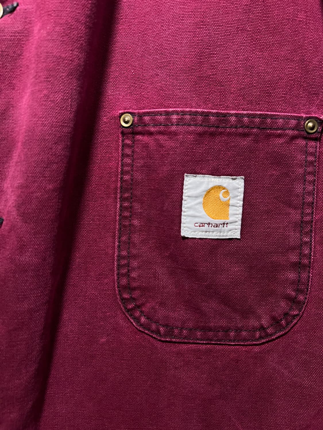 [XL]90's 칼하트 USA CB181 블랭킷 라이닝 루비 초어 자켓 상품이미지3