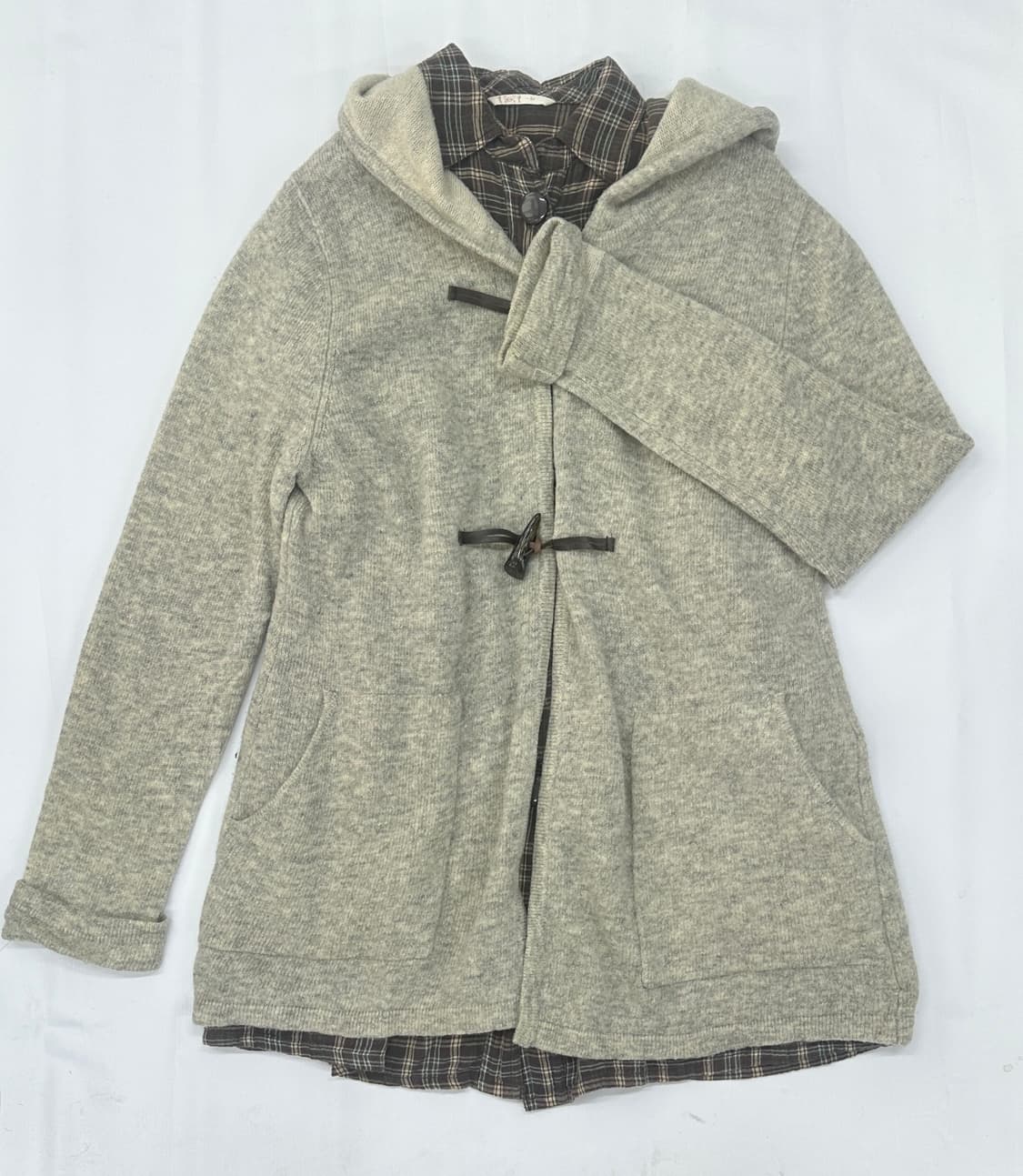 ❄️사와코의 외출복 코디세트❄️체크 원피스 후드니트 가디건 그런지 고갸루 상품이미지2