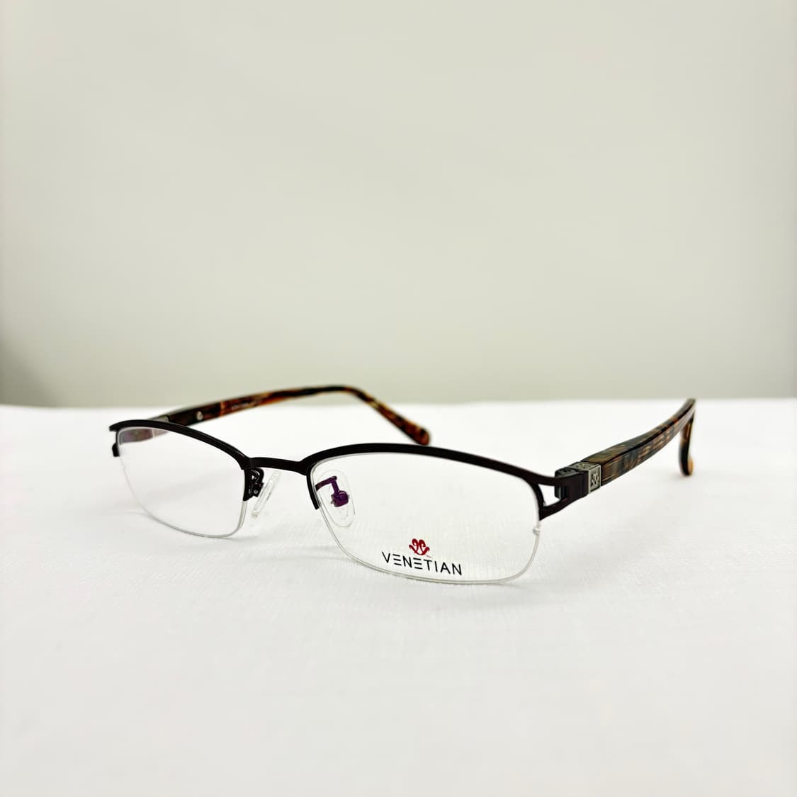 Venetian 브라운 반무테 빈티지안경 상품이미지2