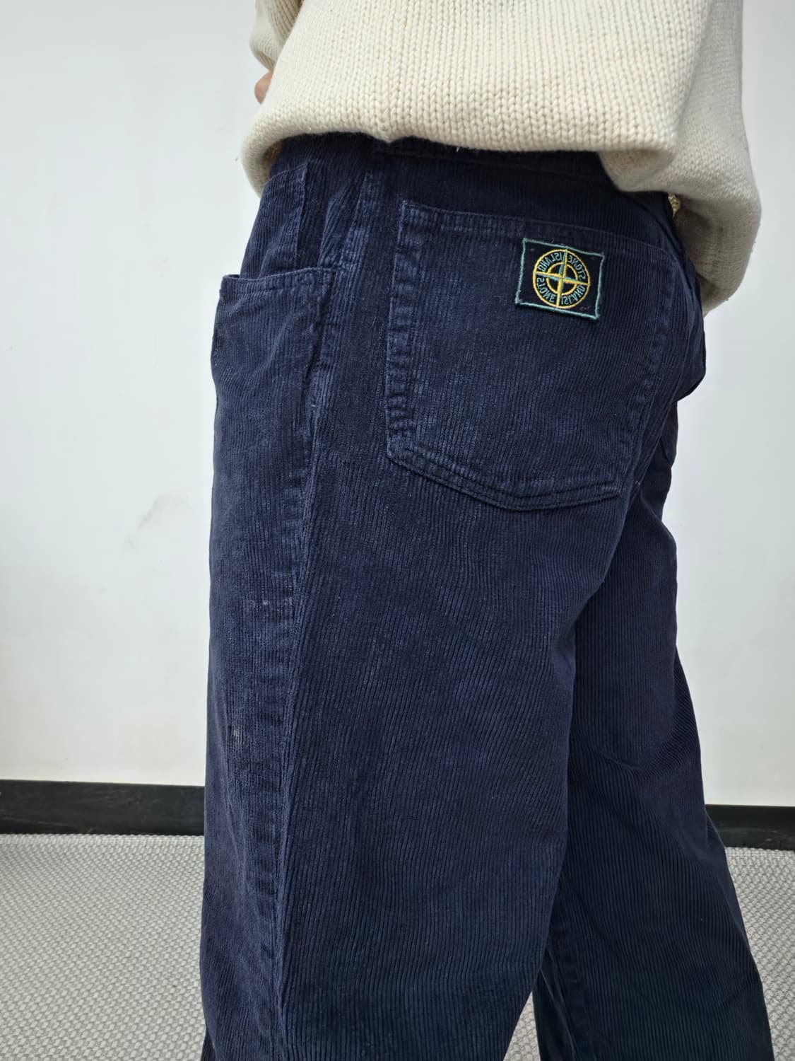 80s 스톤 아일랜드 그린 엣지 네이비 코듀로이 바지 상품이미지2