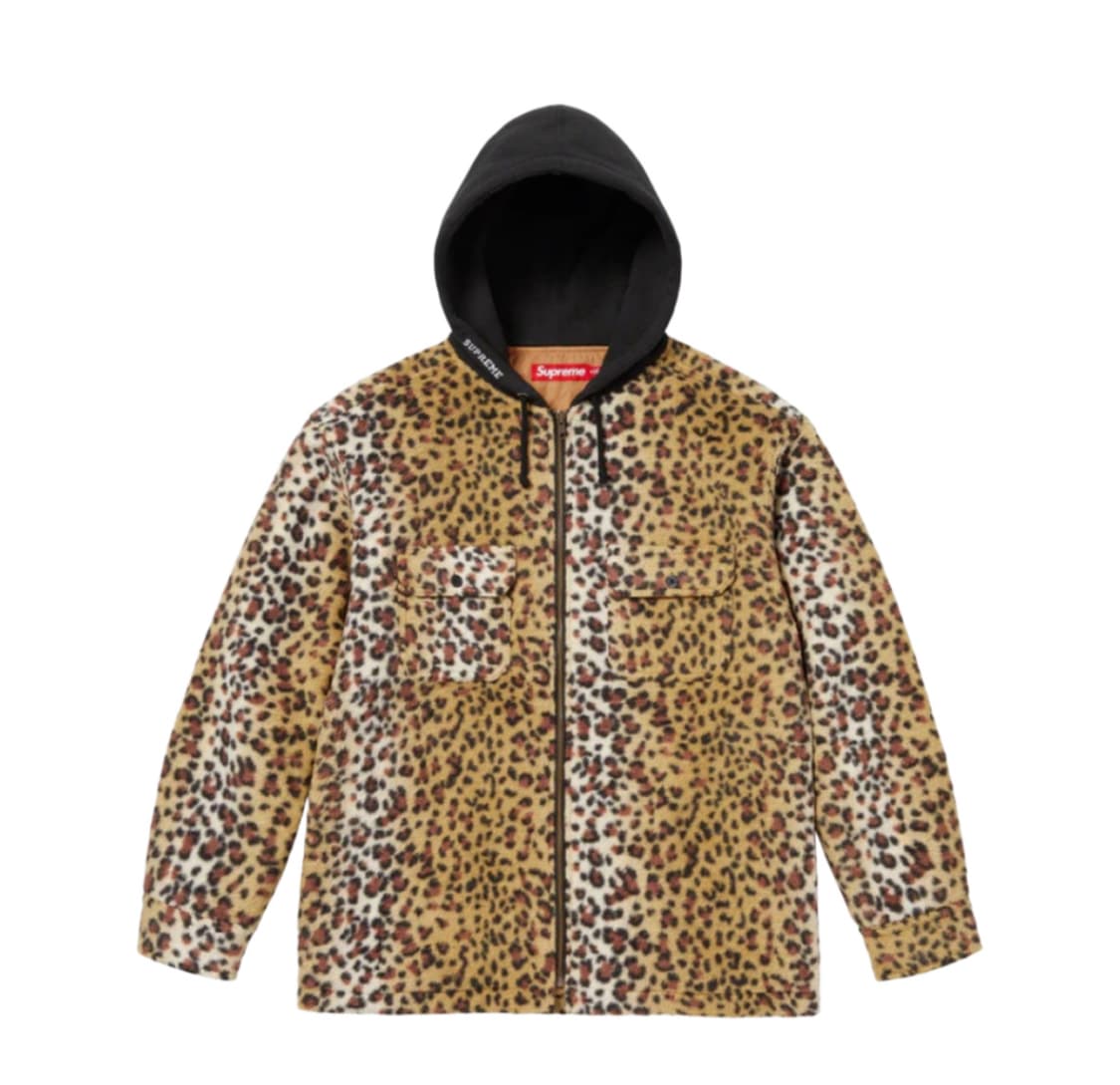 [L] 슈프림 플리스 집업 후드 브라운 레오파드 상품이미지9