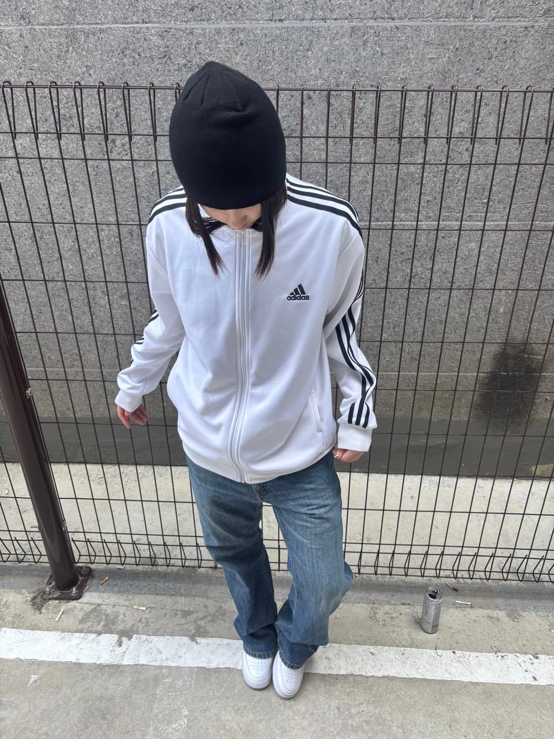 아디다스 화이트 삼선 트랙탑 상품이미지1