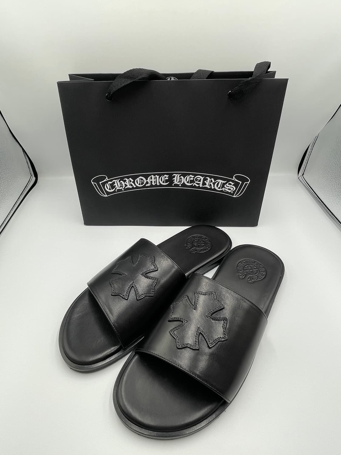 크롬하츠 레더 CH 패치 슬라이드 43사이즈 상품이미지3