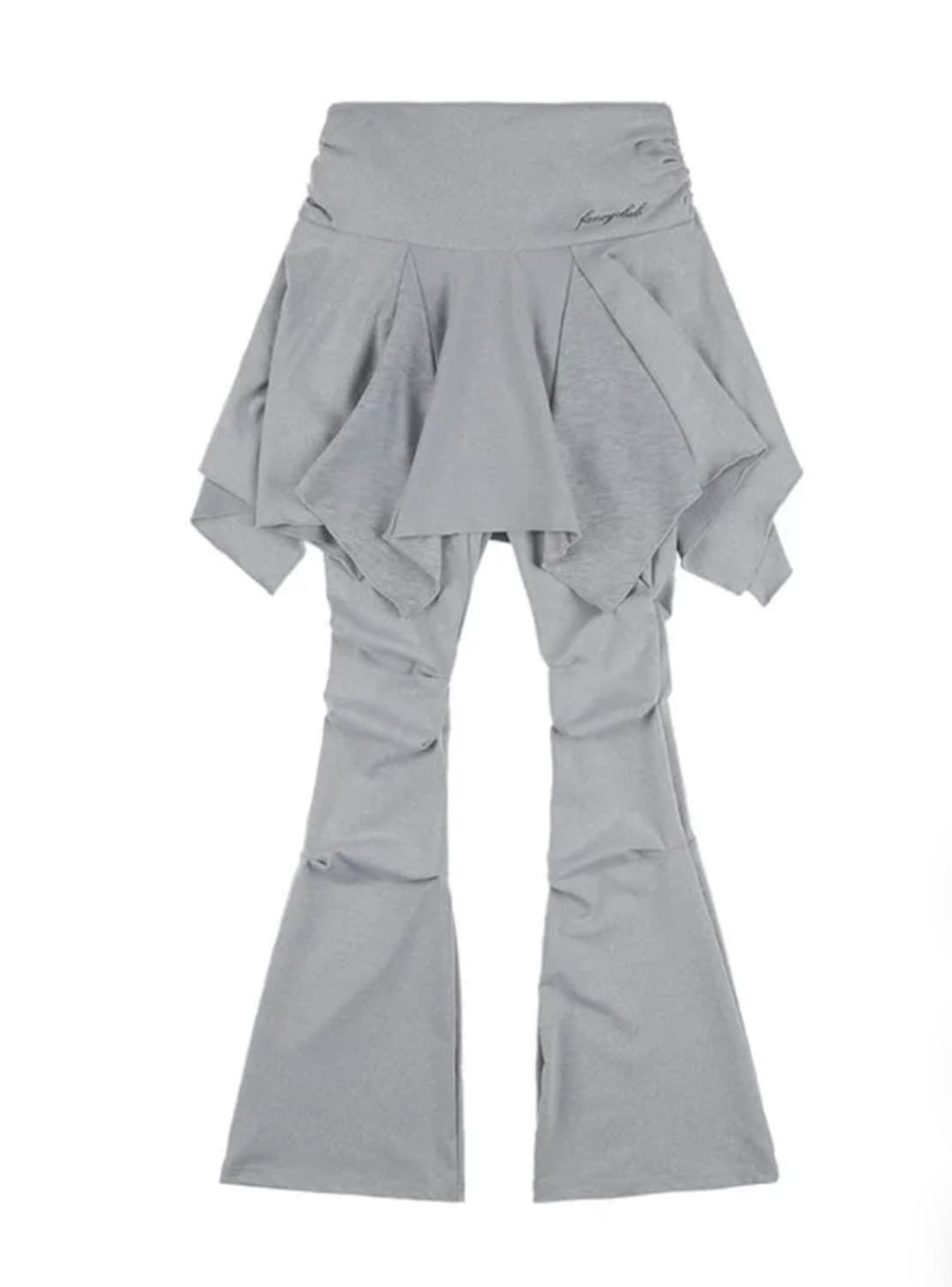 팬시클럽 언발란스 스커트 레이어드 핀턱 팬츠 (GRAY) 상품이미지2