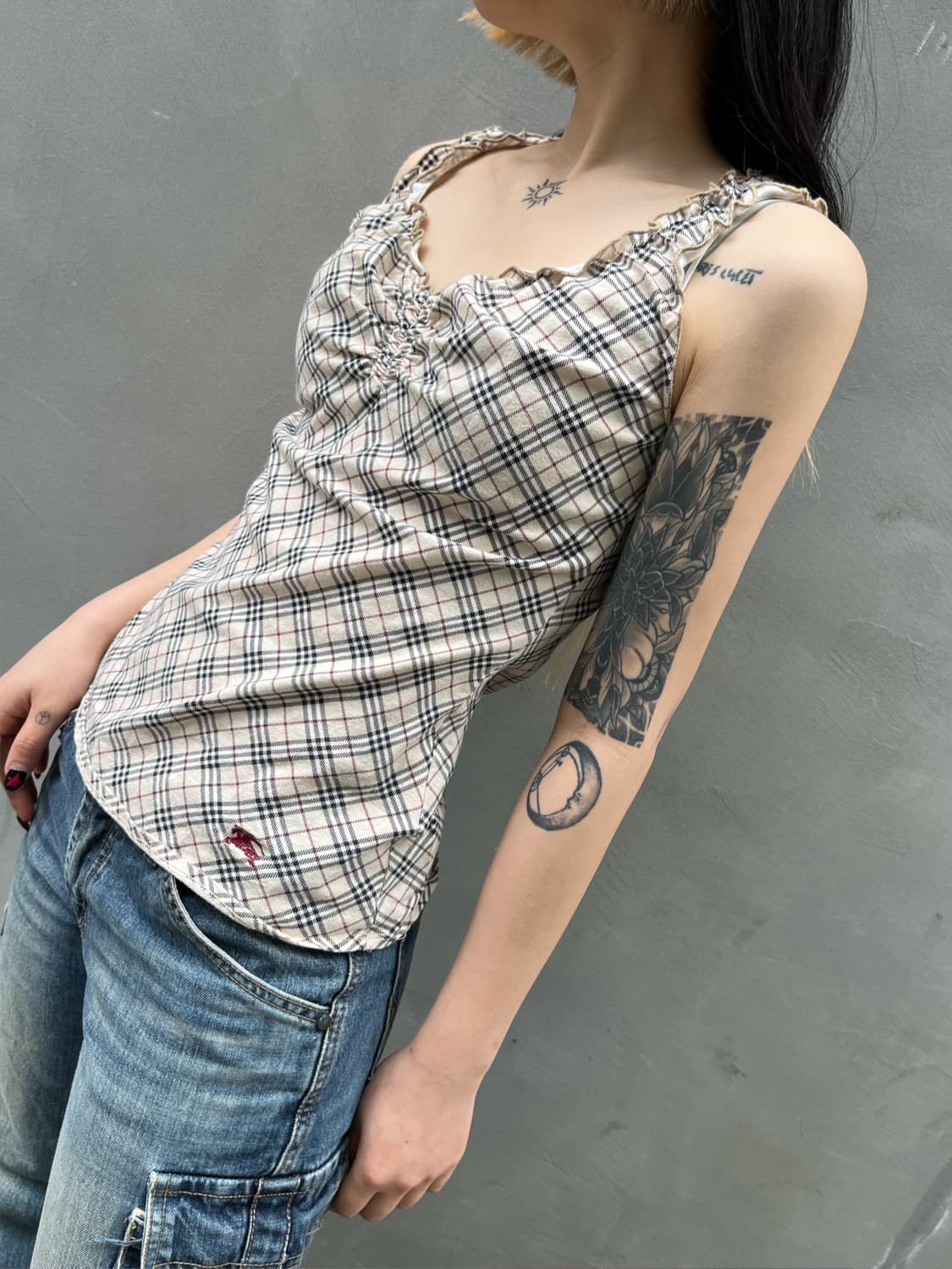 버버리 체크 슬리브리스  상품이미지4