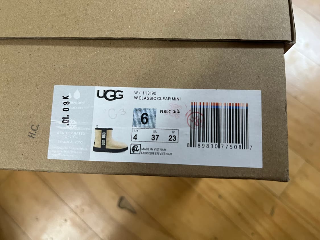 (새상품) 어그 클래식 클리어 미니 부츠 네츄럴 블랙 230 상품이미지8