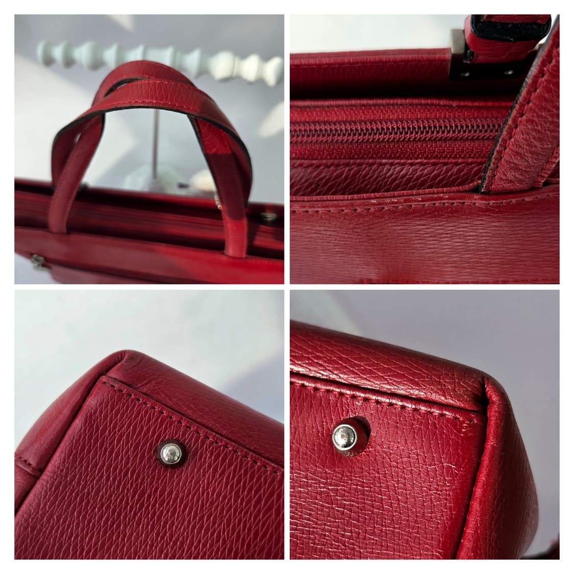 90s Balenciaga Leather 2WAY Dark Red 상품이미지8