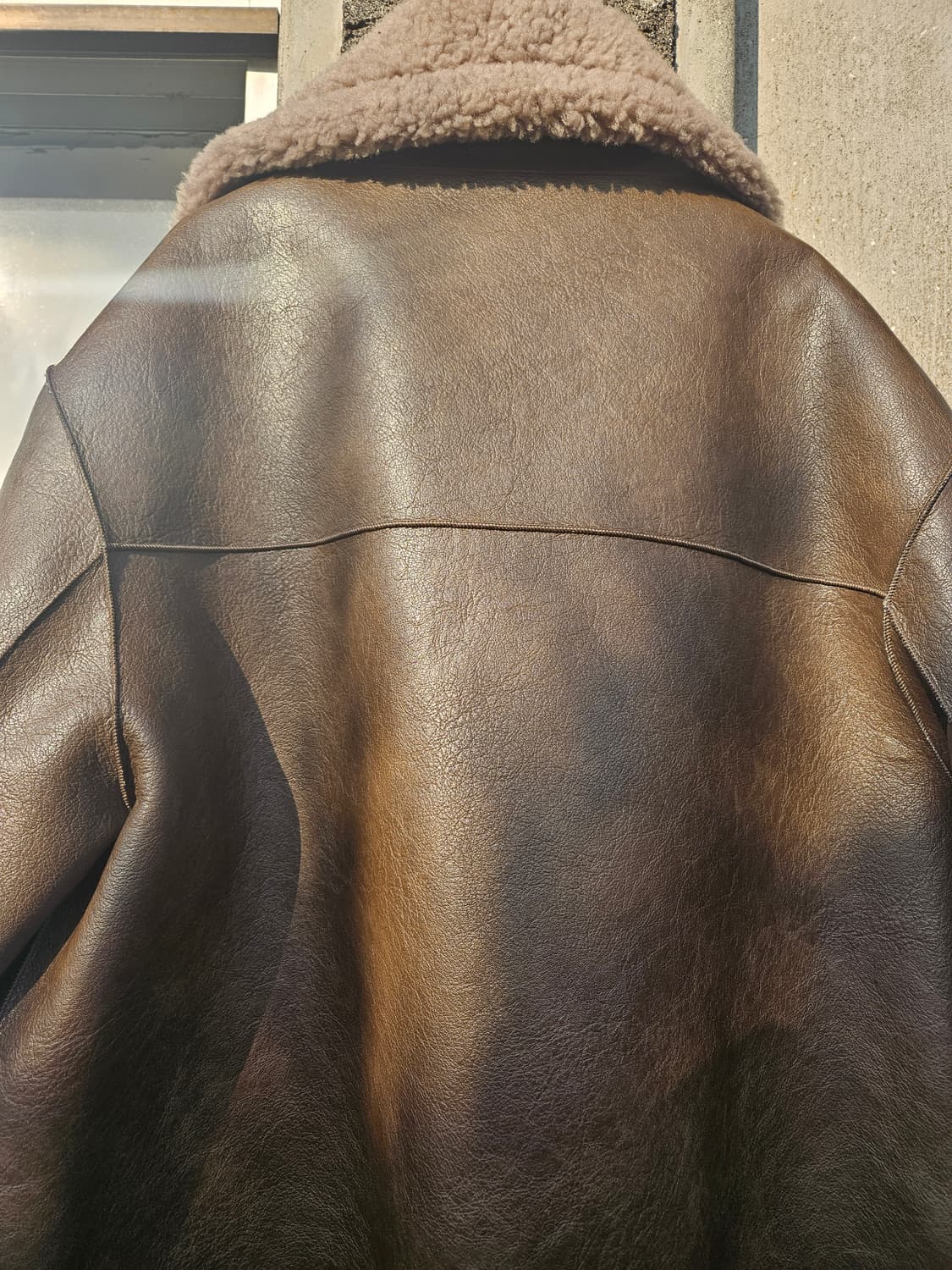 파사드패턴 빈티지 램스울 리버시블 무스탕 브라운 S, 1사이즈 상품이미지6