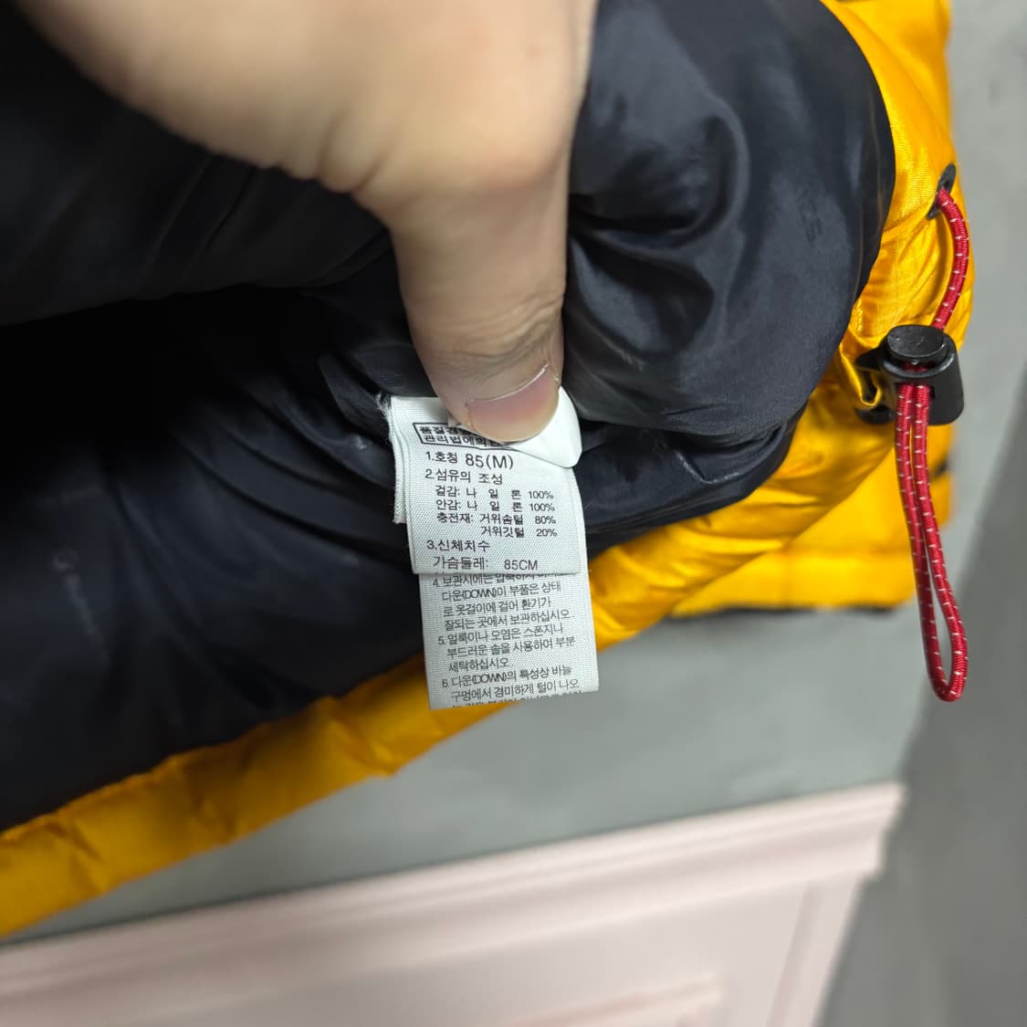 노스페이스 700 써밋 윈드스토퍼 구스다운 패딩 노랑 상품이미지3