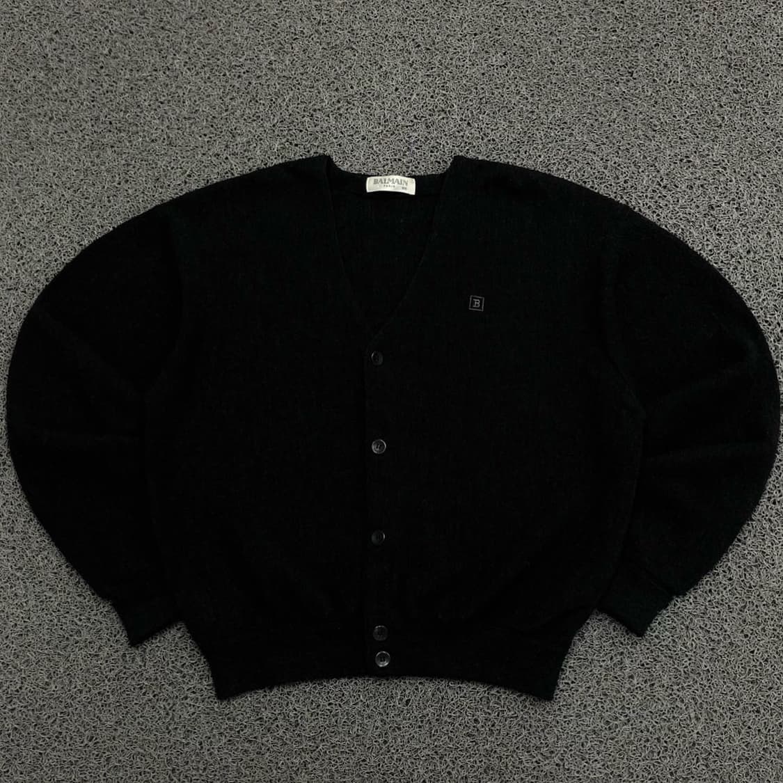 BALMAIN 발망 자수로고 블랙 울 니트 가디건 상품이미지1