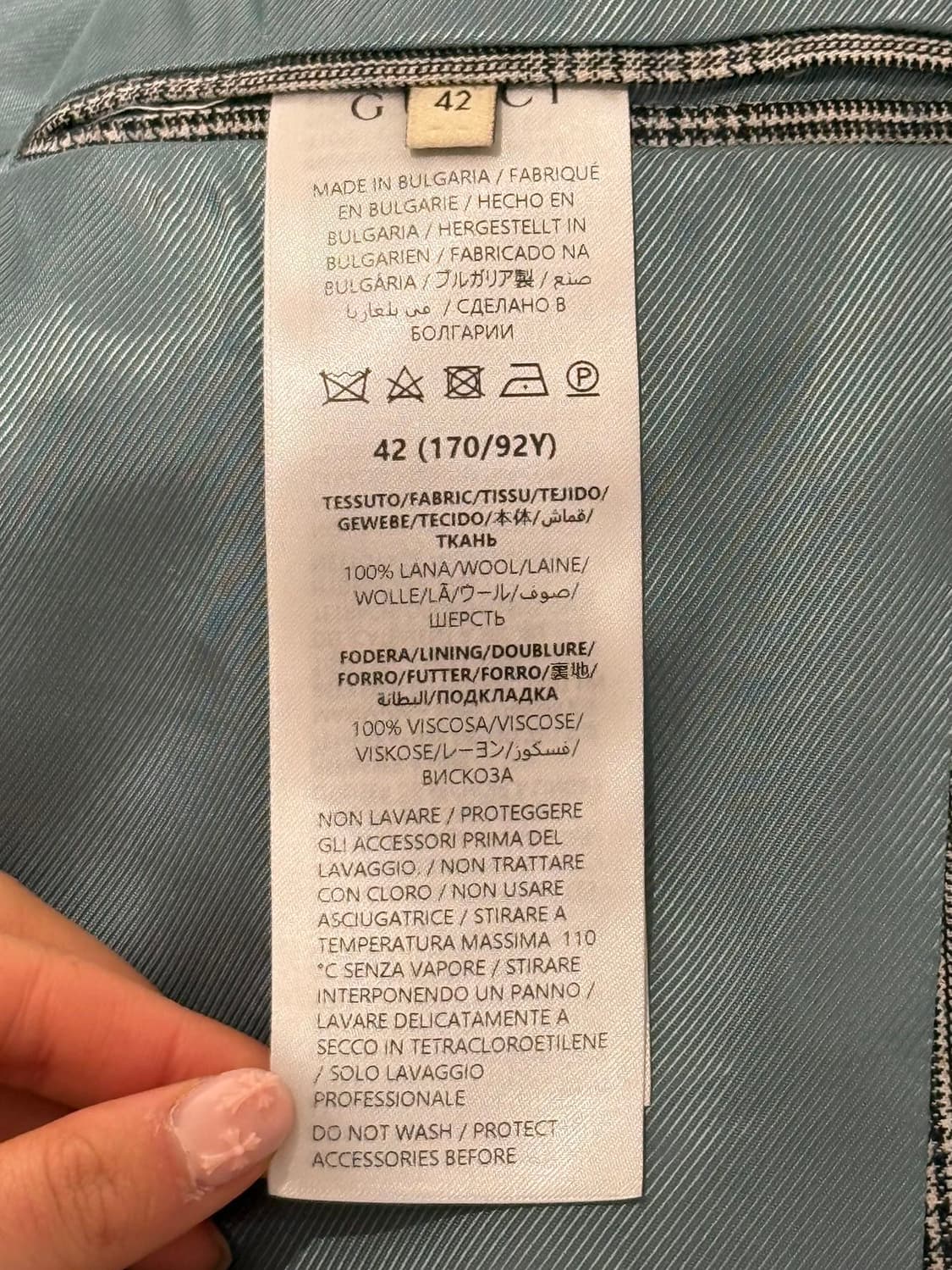 구찌 유니폼 그레이 체크 라나울 블레이저 팬츠 셋업 상품이미지7