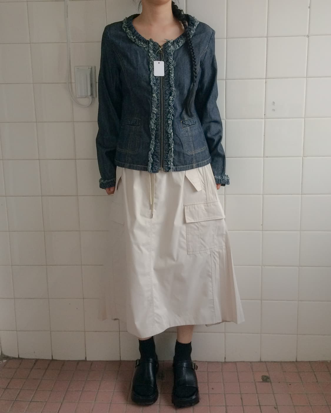 Fringe point denim jacket 상품이미지5