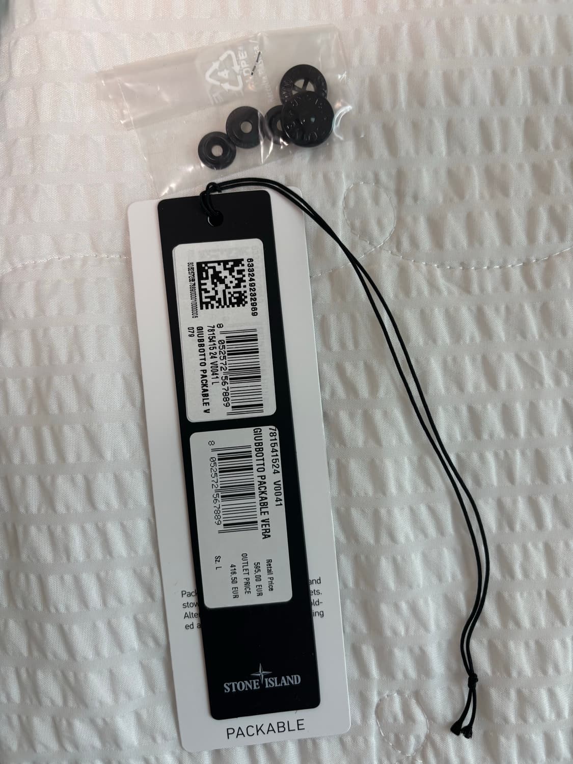 (L) 스톤아일랜드 룸우븐 경량패딩 논후드 아이스블루 상품이미지4