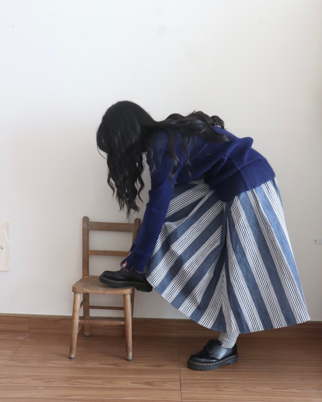 [Beams Boy] Indigo Stripe Skirt 상품이미지1