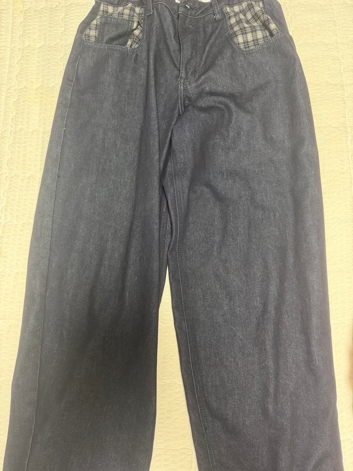 포인트 체크 논페이드 데님 팬츠 팝니다 상품이미지2