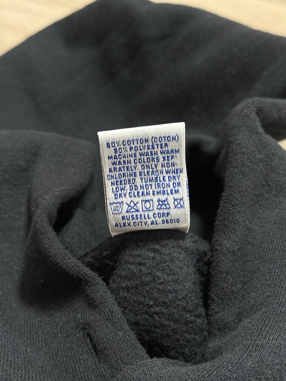 90s 러셀 후드 블랙 usa 50/50 상품이미지5