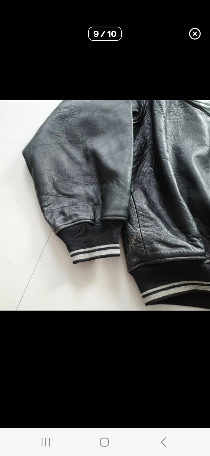 00S 아비렉스 Avirex USA 스컬 윙 로고 레더 바시티 자켓 상품이미지10