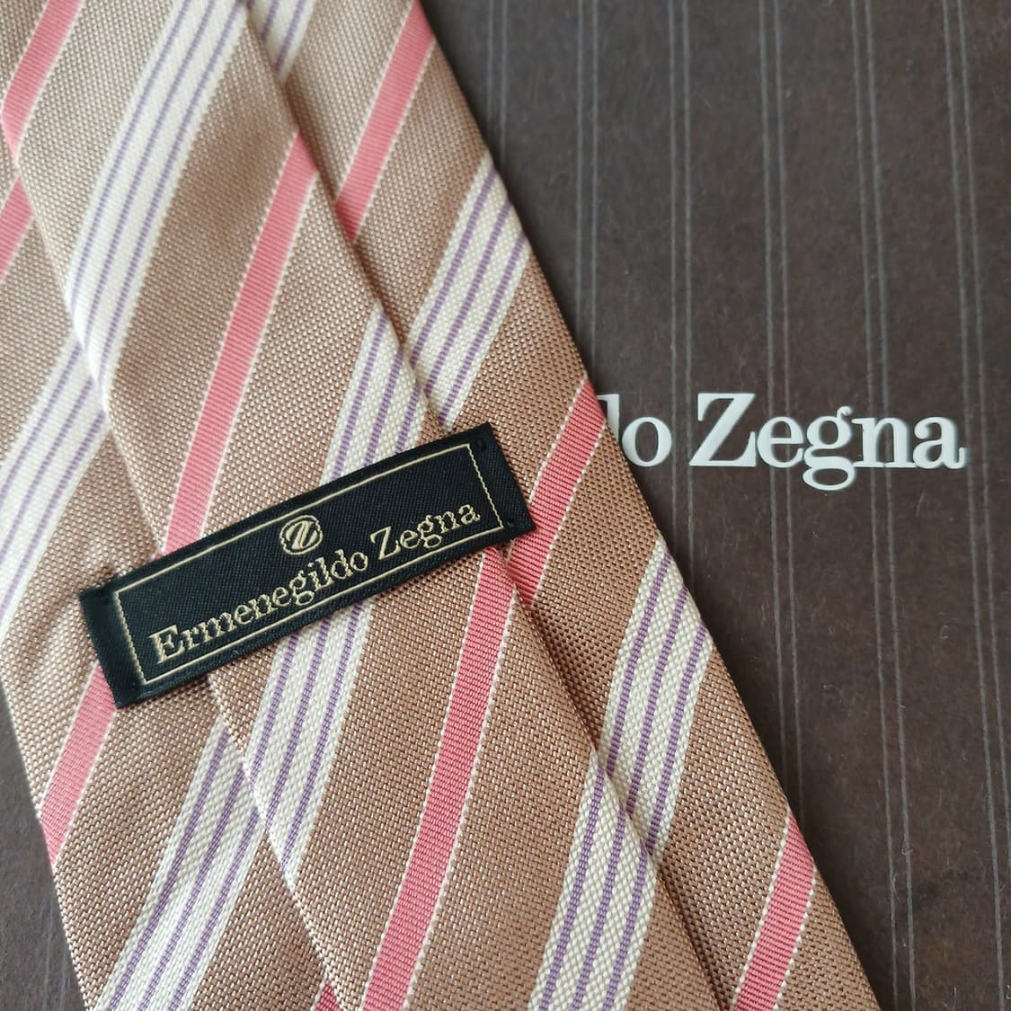 에르메네질도 제냐 실크 스트라이프 넥타이 9.2cm A+등급 A18887 상품이미지5