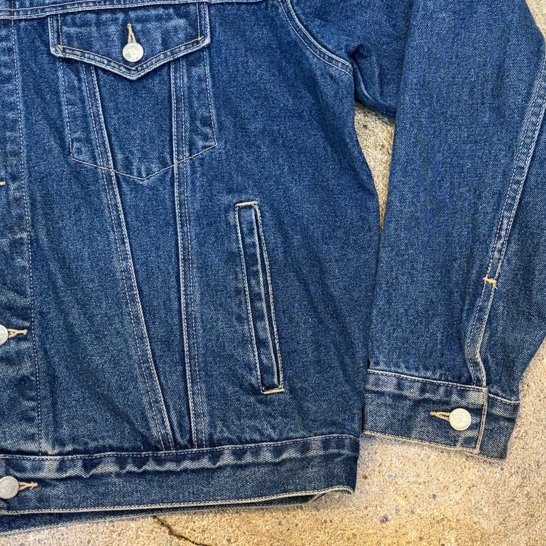 90s USA 빈티지 할리데이비슨 x 워너스브라더스 청자켓 상품이미지8