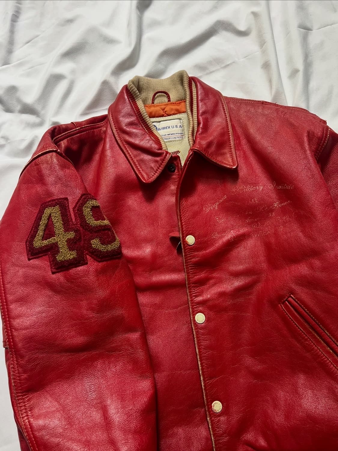 아비렉스 바시티 가죽 자켓 상품이미지8