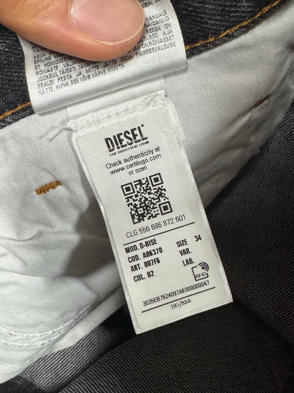 [34] 디젤 남성 D 라이스 데님 팬츠 상품이미지4