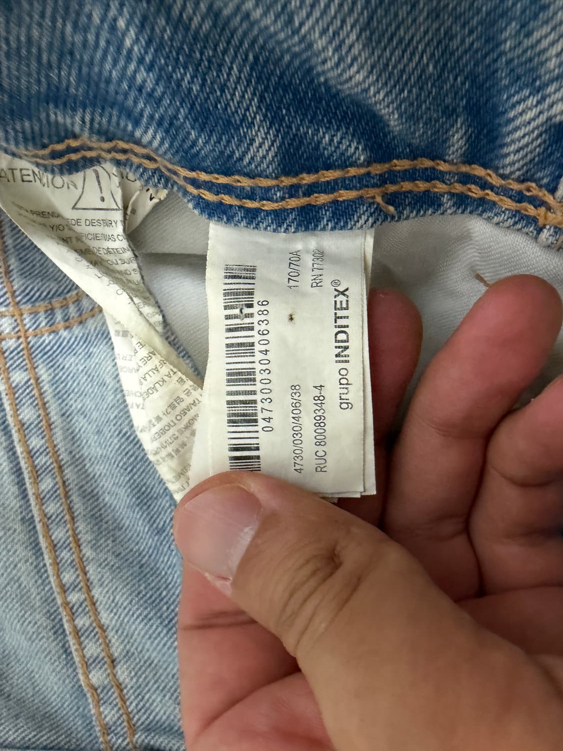 ZARA 카고 데님 팬츠 연청 EUR38 상품이미지3