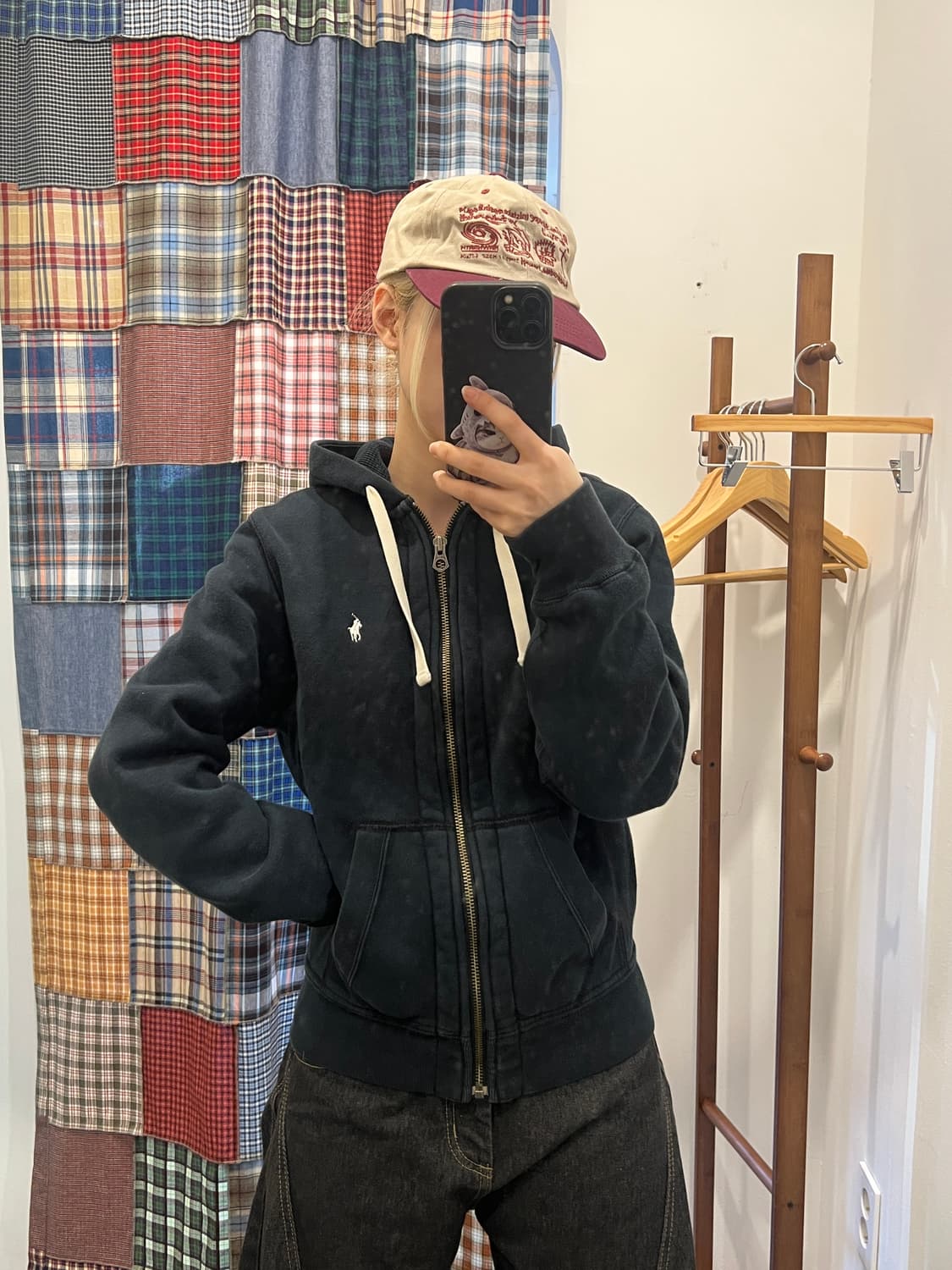 폴로 블랙 후드집업 상품이미지1