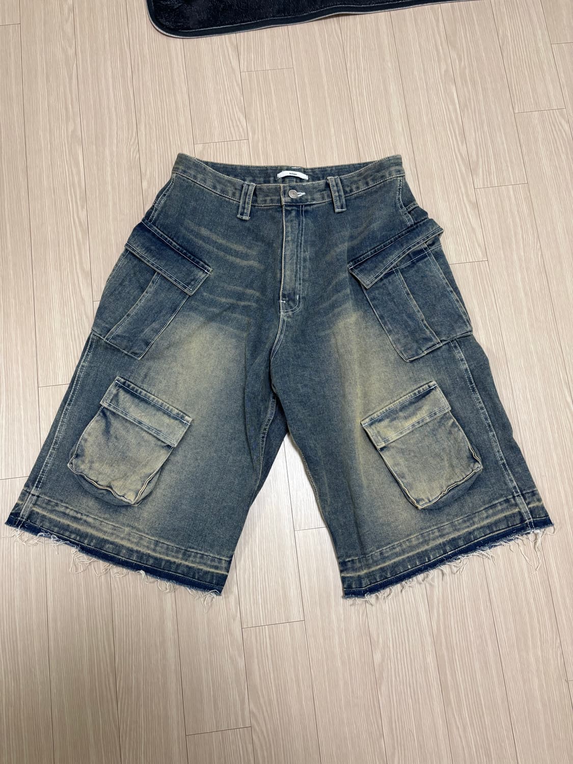[2] 노쿨러스 올드 워시드 카고 데님 쇼츠 블루 상품이미지1