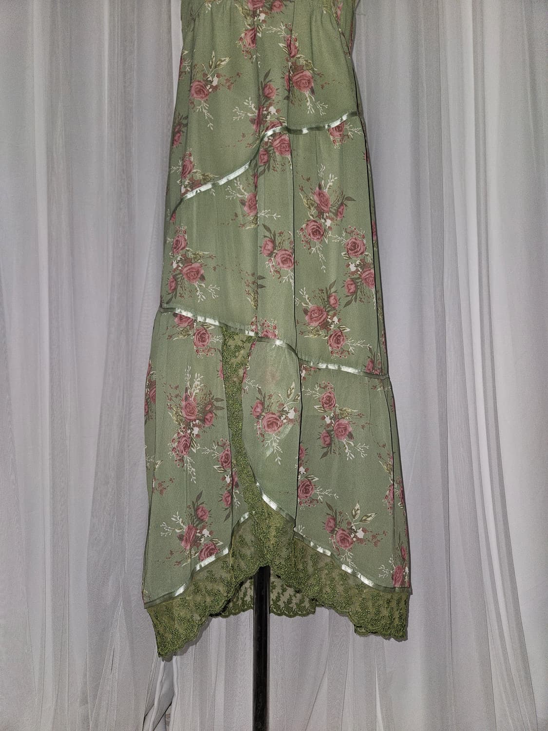 빈티지 로즈 그린가든 원피스 모리걸 히메갸루 페어리 그런지 니혼진 상품이미지4