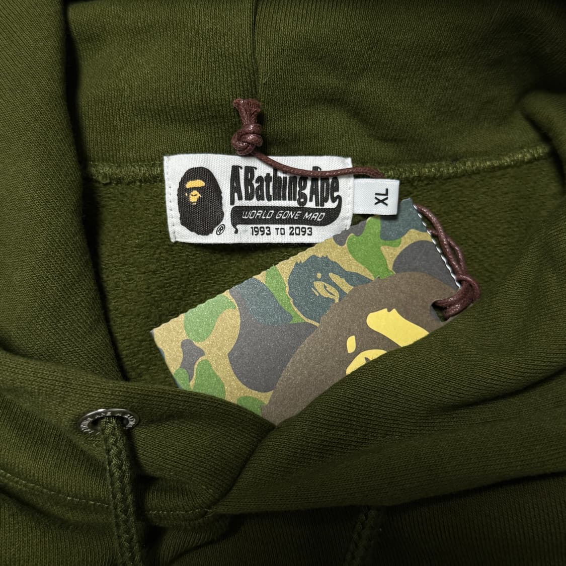 매장 정품) 베이프 컬리지 풀오버 후디 M 올리브 드랩 상품이미지3