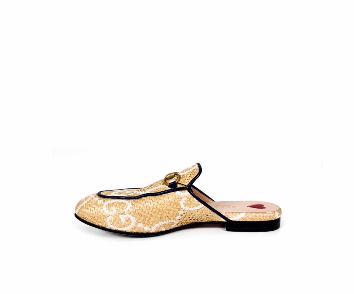 [36] 구찌 여성 프린스타운 GG로고 홀스빗 뮬 블로퍼 슬리퍼 베이지 상품이미지1