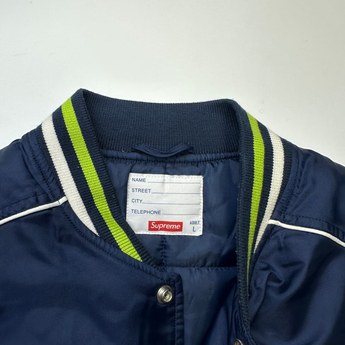 SUPREME 20AW Contrast Script 슈프림 바시티 자켓 상품이미지3