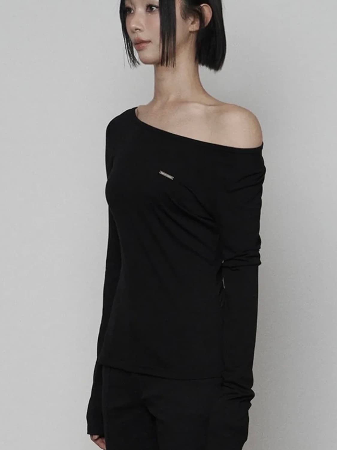 Back See-Through Print Long Sleeve (BLAC 상품이미지2