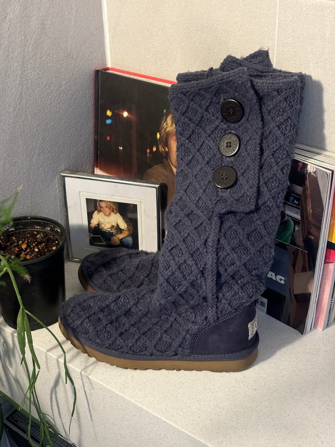 어그 버튼 니트 부츠 상품이미지1