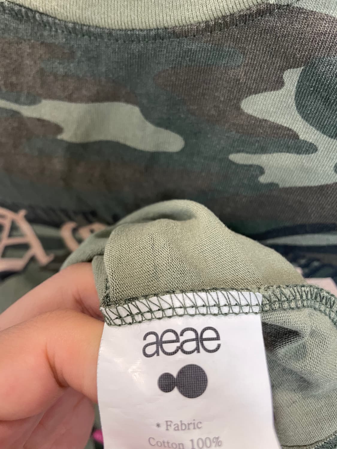 aeae 에이이에이이 크롭 카모 반팔티 상품이미지4
