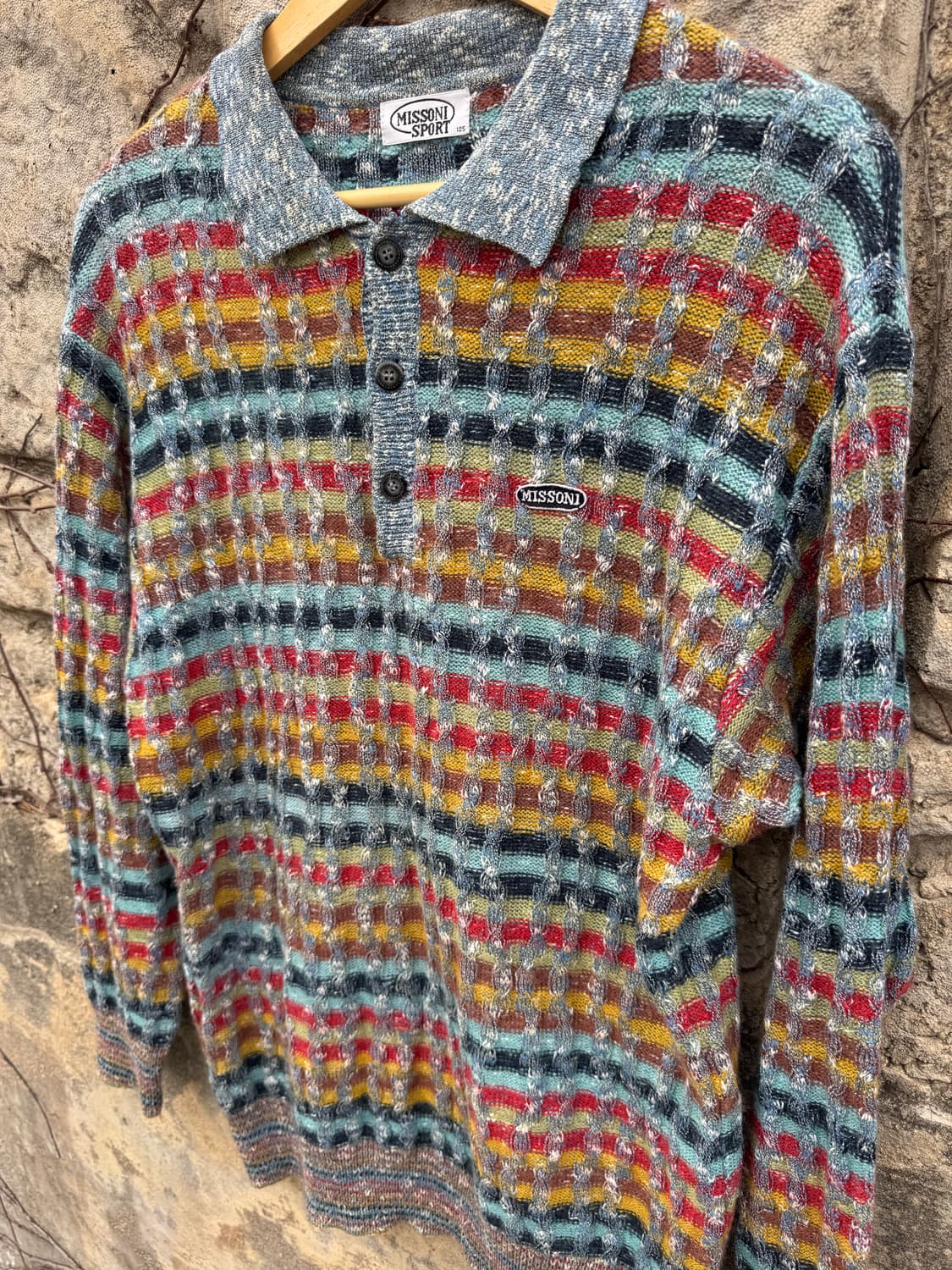 미쏘니 스포츠 빈티지 멀티컬러 케이블 니트 105 상품이미지3