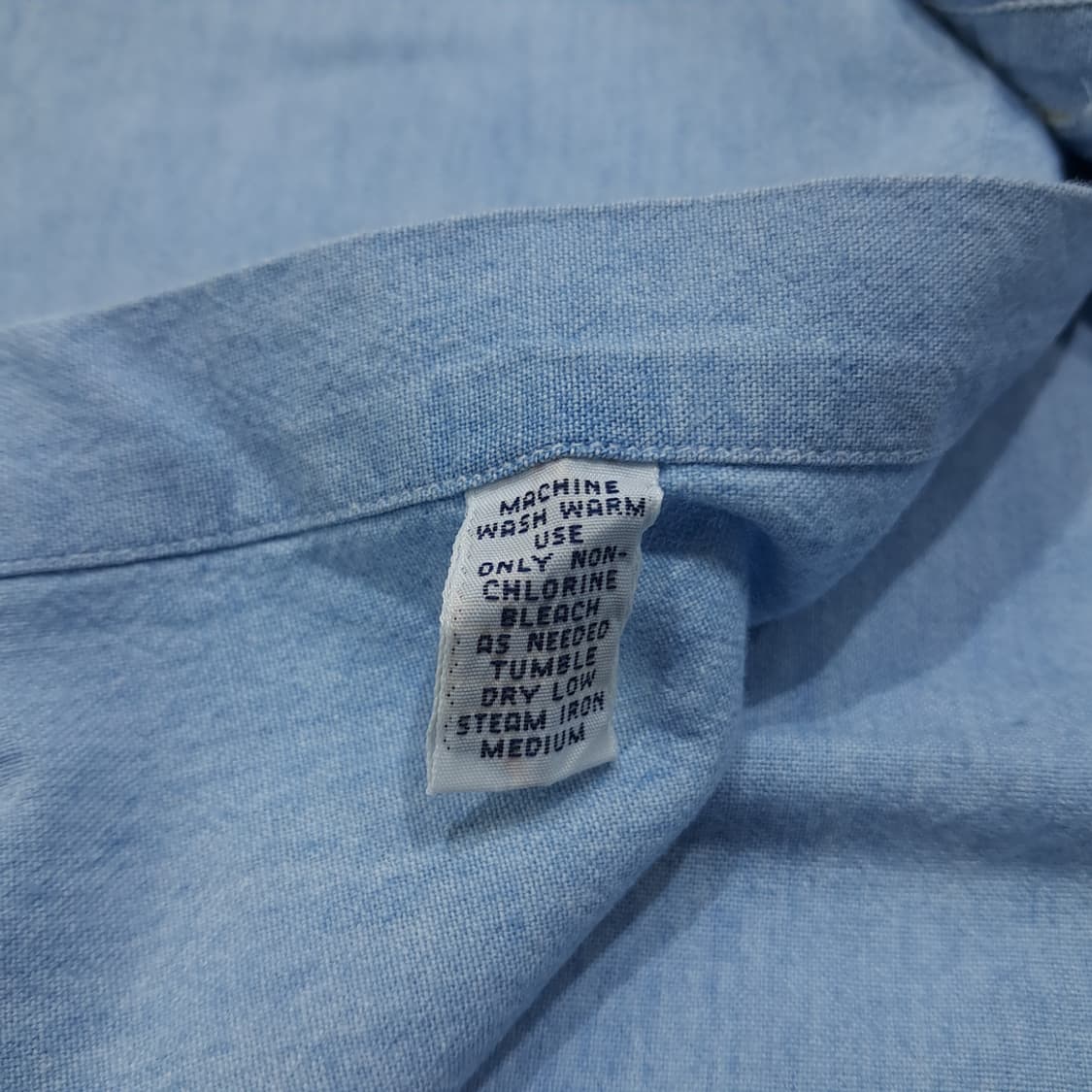 CL063 폴로 코튼 90s블레어 USA후디베어 연청 샴브레이셔츠 상품이미지5