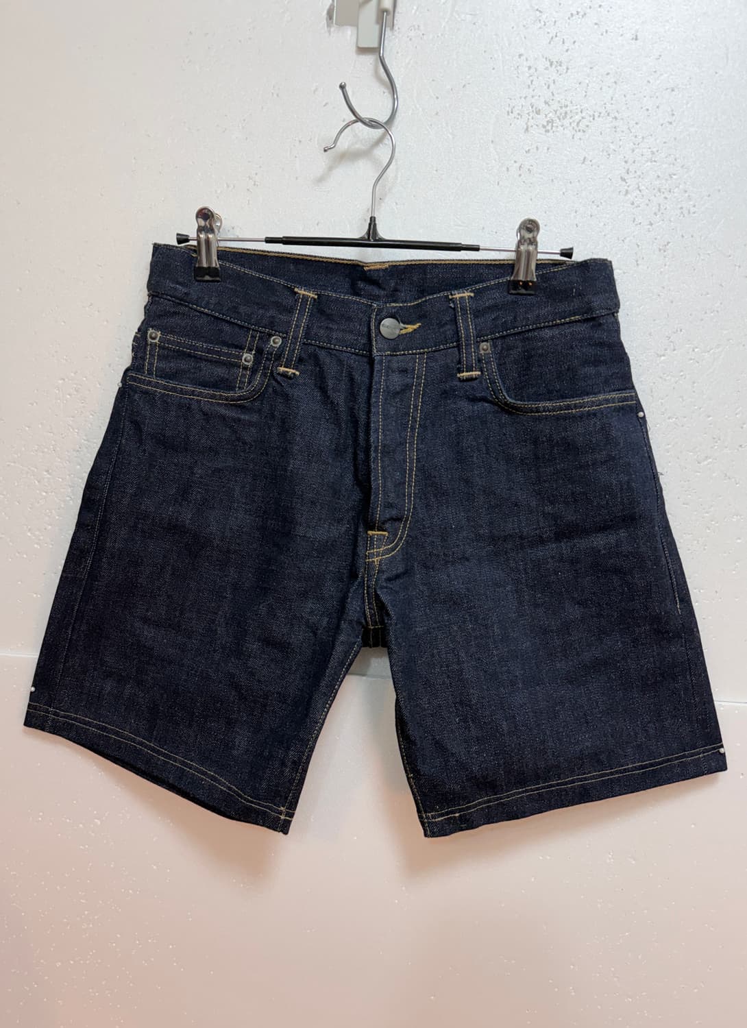 칼하트 WIP 데님 반바지 30 인치 생지 청반바지 남성 쇼츠 상품이미지1